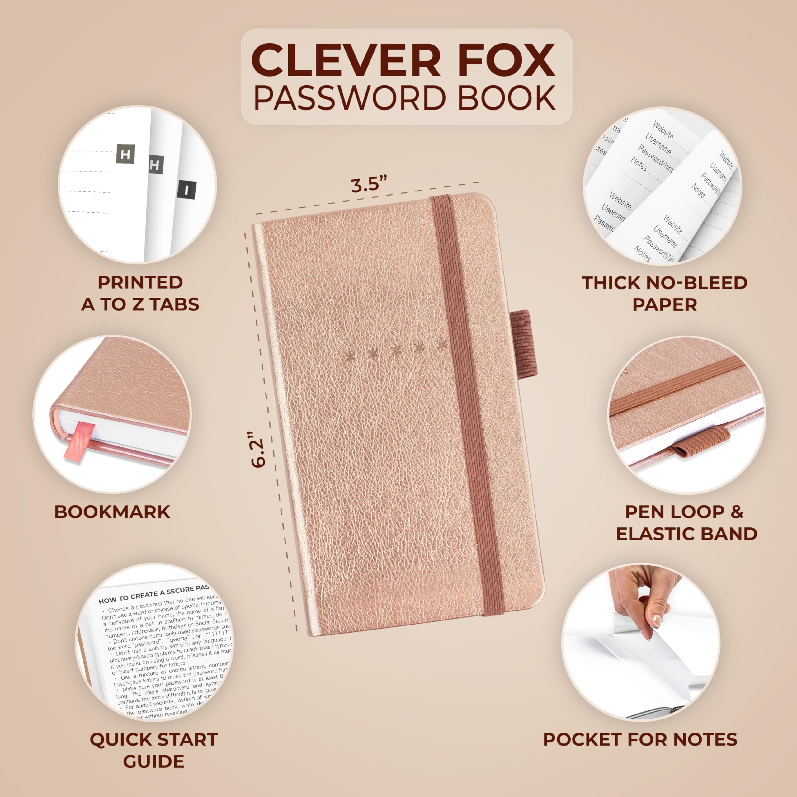 Amazon.com : Clever Fox Password Book – Alphabetized Internet